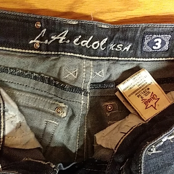 L A Idol women's size 3 embellished jeans 26.5x33 - Picture 6 of 8